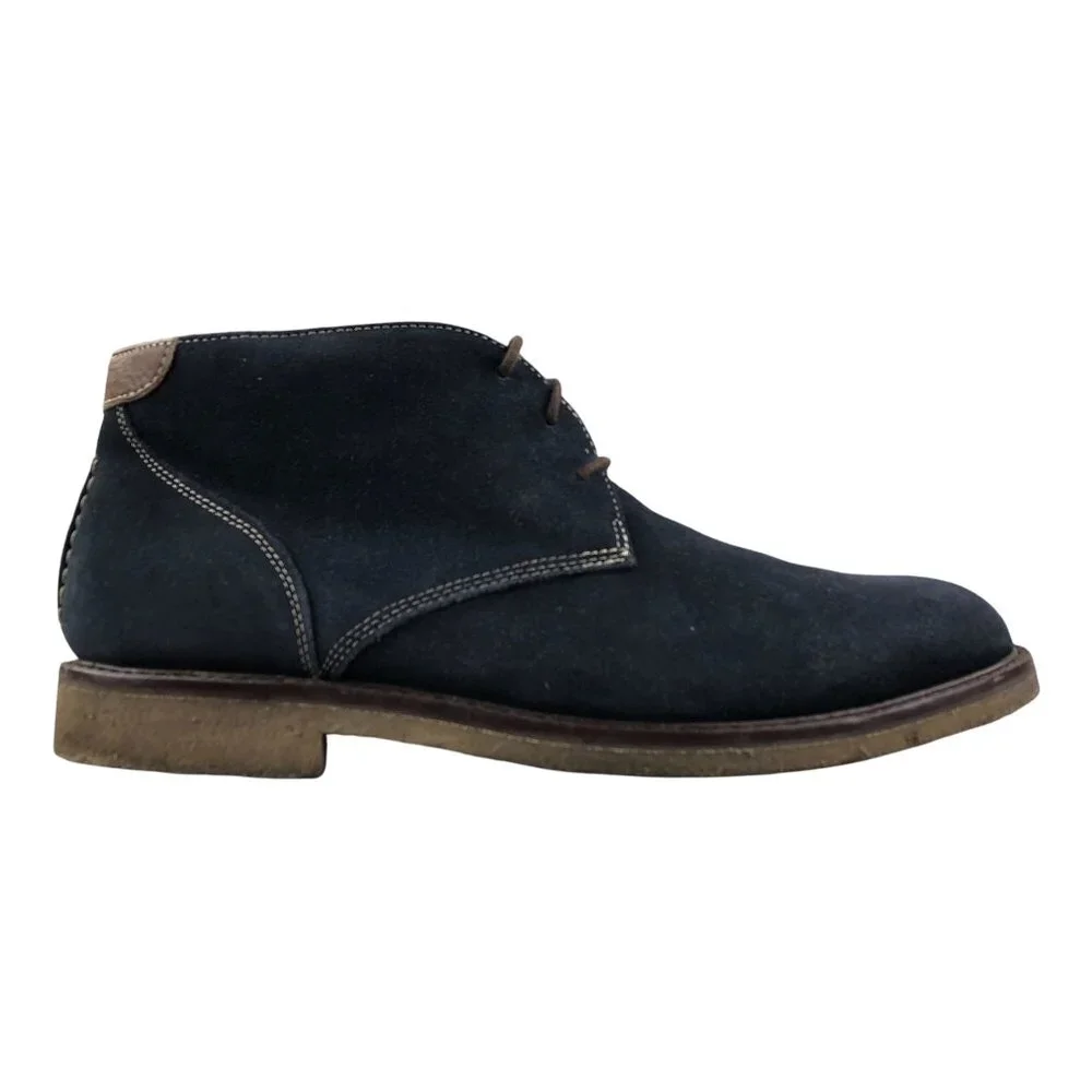 Johnston & Murphy Men's Size 10M Copeland Chukka Navy Blue Suede Ankle Boots